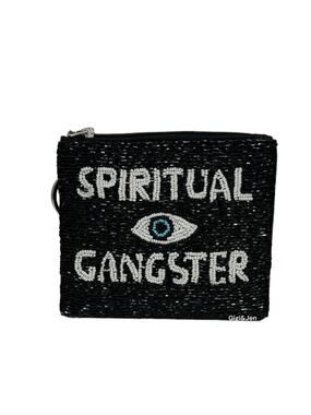 Gigi Spiritual Ganster Small Pouch Key Ring Evil Eye Design Black/White New